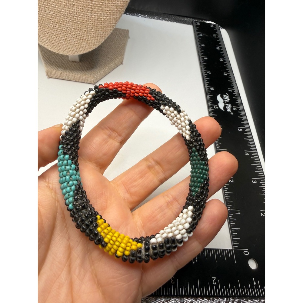 Handmade Seed Bead‎ Rope Bangle Bracelet Multi Color Geometric Roll On Bohemian